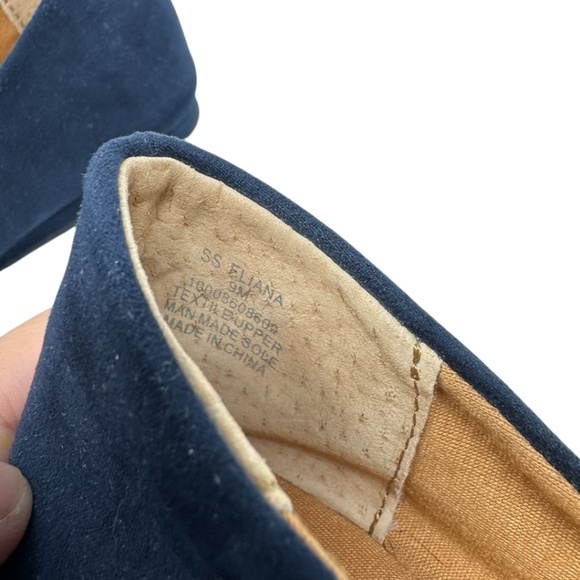 SUN STONE Navy Comfort Eliana Round Toe Slip On Ballet Flats - Picture 4 of 9